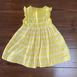 Mini Boden Yellow Dress with Lace Accents